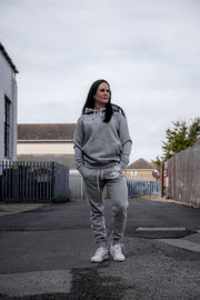 Grey Joggers with White Side Stripe