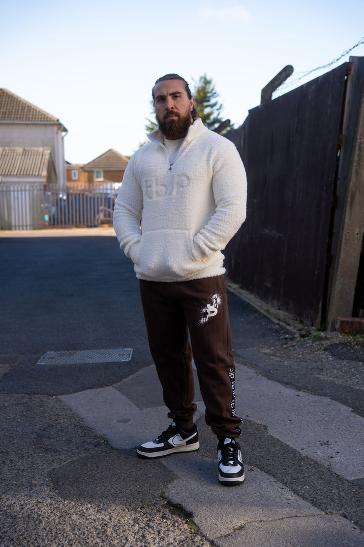 Sherpa Fleece High Neck Jumper in Cream