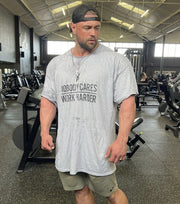 Nobody Cares, Work Harder Tee in Grey