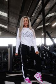 Black & White Contrast Design Long Sleeved Top