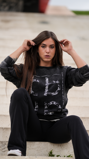 Distressed Black Square Sweater – The Ability to Progress At All Costs