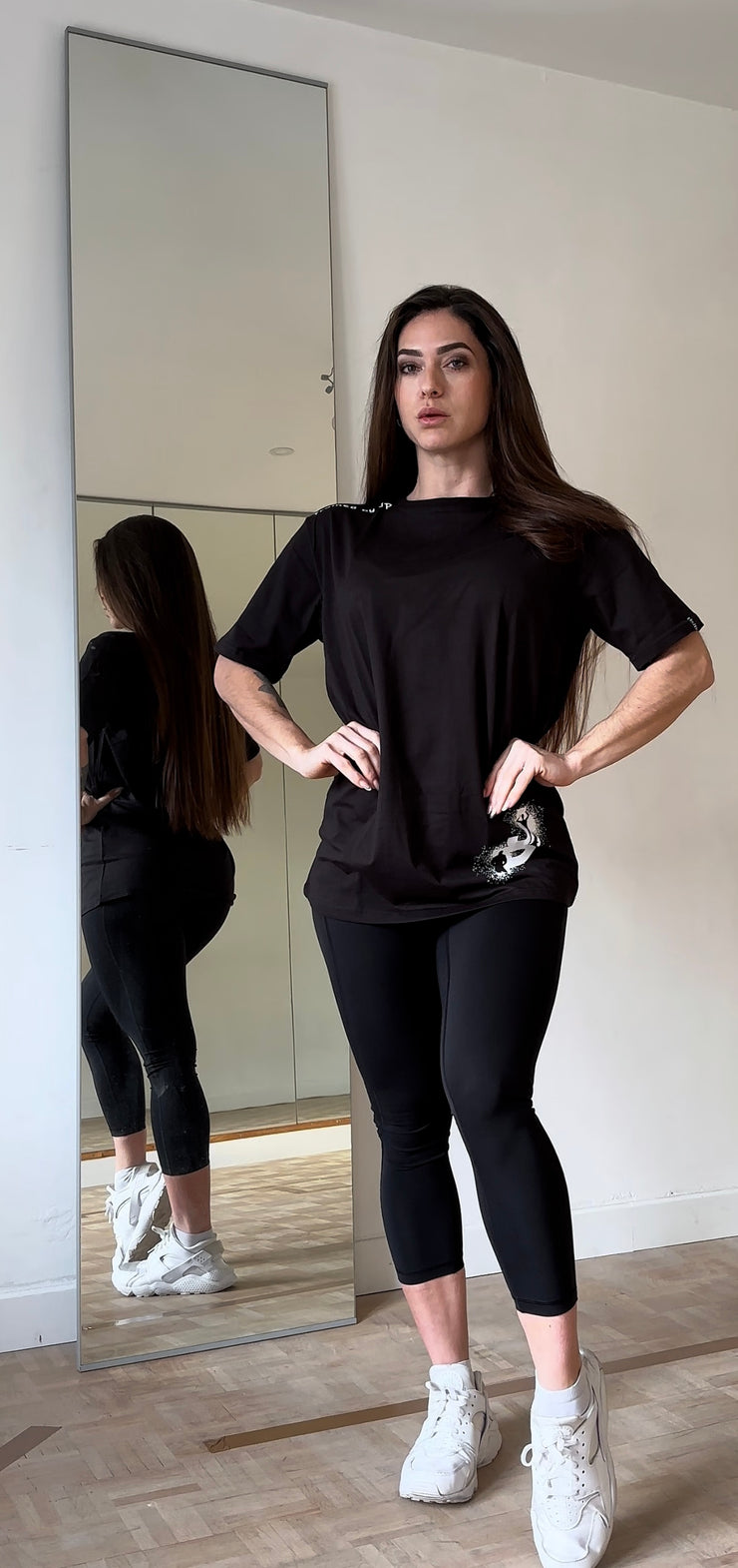 Shoulder Logo Tee in Black