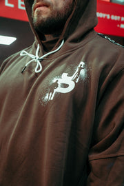 Brown Pullover Hoodie with tbJP Side stripe