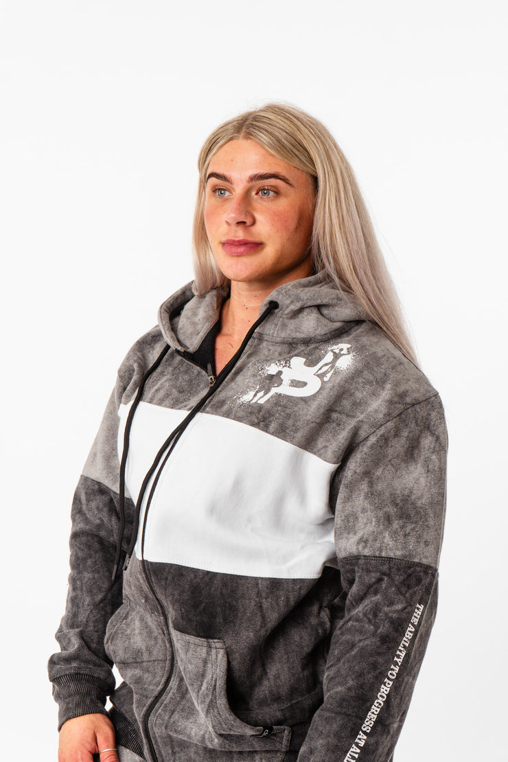 Distressed Zip Up Hoodie – The Ability to Progress At All Costs