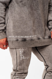 Distressed Grey Square Sweater – The Ability to Progress At All Costs