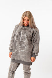 Distressed Grey Square Sweater – The Ability to Progress At All Costs
