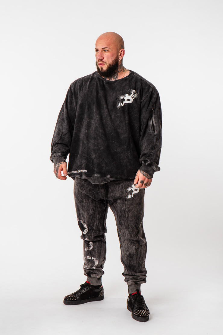 Distressed Black Pocket Sweater – The Ability to Progress At All Costs
